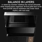 DeepCool CL6600 ATX Case With Preinstalled 360mm Liquid Cooler & Dual ARGB Fans, Split Chamber Design, 413mm GPU Support, FDB Fans, High Airflow Tempered Glass | WOOD/Black - Image 4
