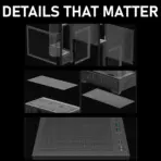 DeepCool CG380 3F Micro-ATX Panoramic Case, 3x ARGB Built-in Fans, Tempered Glass, USB-C Gen2, 360mm Radiator, 410mm GPU Clearance, Reverse Connector Support | BLACK  - Image 7