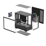 DeepCool CG380 3F Micro-ATX Panoramic Case, 3x ARGB Built-in Fans, Tempered Glass, USB-C Gen2, 360mm Radiator, 410mm GPU Clearance, Reverse Connector Support | BLACK  - Image 18