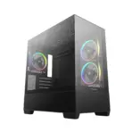 DeepCool CG380 3F Micro-ATX Panoramic Case, 3x ARGB Built-in Fans, Tempered Glass, USB-C Gen2, 360mm Radiator, 410mm GPU Clearance, Reverse Connector Support | BLACK  - Image 12