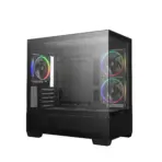 DeepCool CG380 3F Micro-ATX Panoramic Case, 3x ARGB Built-in Fans, Tempered Glass, USB-C Gen2, 360mm Radiator, 410mm GPU Clearance, Reverse Connector Support | BLACK  - Image 13