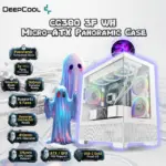 DeepCool CG380 3F DeepCool CG380 3F WH Micro-ATX Panoramic Case, 3x ARGB Built-in Fans, Tempered Glass, USB-C Gen2, 360mm Radiator, 410mm GPU Clearance, Reverse Connector Support | WHITE