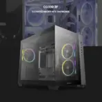 DeepCool CG330 3F Panoramic Micro-ATX Case, Dual-Chamber Airflow, 3 ARGB Build-in Fans, 410mm GPU Support, 360mm Radiator Support, 46mm Cable Space, Tempered Glass, Compact High Airflow Design | BLACK - Image 2