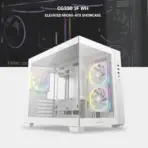 DeepCool CG330 3F WH Panoramic Micro-ATX Case, Dual-Chamber Airflow, 3 ARGB Build-in Fans, 410mm GPU Support, 360mm Radiator Support, 46mm Cable Space, Tempered Glass, Compact High Airflow Design | WHITE - Image 2