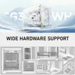 DeepCool CG330 3F WH Panoramic Micro-ATX Case, Dual-Chamber Airflow, 3 ARGB Build-in Fans, 410mm GPU Support, 360mm Radiator Support, 46mm Cable Space, Tempered Glass, Compact High Airflow Design | WHITE - Image 3