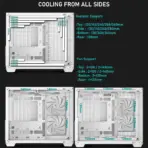 DeepCool CG330 3F WH Panoramic Micro-ATX Case, Dual-Chamber Airflow, 3 ARGB Build-in Fans, 410mm GPU Support, 360mm Radiator Support, 46mm Cable Space, Tempered Glass, Compact High Airflow Design | WHITE - Image 6