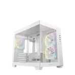 DeepCool CG330 3F WH Panoramic Micro-ATX Case, Dual-Chamber Airflow, 3 ARGB Build-in Fans, 410mm GPU Support, 360mm Radiator Support, 46mm Cable Space, Tempered Glass, Compact High Airflow Design | WHITE - Image 8