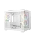 DeepCool CG330 3F WH Panoramic Micro-ATX Case, Dual-Chamber Airflow, 3 ARGB Build-in Fans, 410mm GPU Support, 360mm Radiator Support, 46mm Cable Space, Tempered Glass, Compact High Airflow Design | WHITE - Image 9