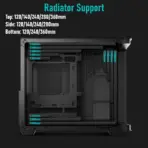 DeepCool CG530U 4F Curved Glass Dual-Chamber ATX Case, 4 ARGB Build-in Fans, 410mm GPU Support, 360mm Radiator Support, 45mm Cable Space, USB-C, High Airflow Showcase | BLACK - Image 6