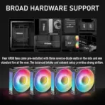 DeepCool CG530U 4F Curved Glass Dual-Chamber ATX Case, 4 ARGB Build-in Fans, 410mm GPU Support, 360mm Radiator Support, 45mm Cable Space, USB-C, High Airflow Showcase | BLACK - Image 7