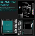 DeepCool CG530U 4F Curved Glass Dual-Chamber ATX Case, 4 ARGB Build-in Fans, 410mm GPU Support, 360mm Radiator Support, 45mm Cable Space, USB-C, High Airflow Showcase | BLACK - Image 8