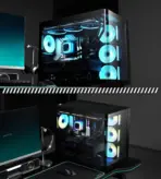DeepCool CG530U 4F Curved Glass Dual-Chamber ATX Case, 4 ARGB Build-in Fans, 410mm GPU Support, 360mm Radiator Support, 45mm Cable Space, USB-C, High Airflow Showcase | BLACK - Image 11
