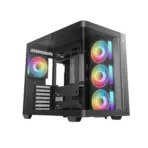 DeepCool CG530U 4F Curved Glass Dual-Chamber ATX Case, 4 ARGB Build-in Fans, 410mm GPU Support, 360mm Radiator Support, 45mm Cable Space, USB-C, High Airflow Showcase | BLACK - Image 12