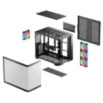 DeepCool CG530U 4F Curved Glass Dual-Chamber ATX Case, 4 ARGB Build-in Fans, 410mm GPU Support, 360mm Radiator Support, 45mm Cable Space, USB-C, High Airflow Showcase | BLACK - Image 19