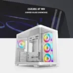 DeepCool CG530U 4F WH Curved Glass Dual-Chamber ATX Case, 4 ARGB Build-in Fans, 410mm GPU Support, 360mm Radiator Support, 45mm Cable Space, USB-C, High Airflow Showcase | WHITE - Image 2