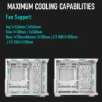 DeepCool CG530U 4F WH Curved Glass Dual-Chamber ATX Case, 4 ARGB Build-in Fans, 410mm GPU Support, 360mm Radiator Support, 45mm Cable Space, USB-C, High Airflow Showcase | WHITE - Image 5