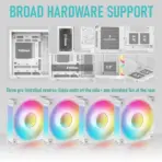 DeepCool CG530U 4F WH Curved Glass Dual-Chamber ATX Case, 4 ARGB Build-in Fans, 410mm GPU Support, 360mm Radiator Support, 45mm Cable Space, USB-C, High Airflow Showcase | WHITE - Image 7