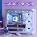 DeepCool CG530U 4F WH Curved Glass Dual-Chamber ATX Case, 4 ARGB Build-in Fans, 410mm GPU Support, 360mm Radiator Support, 45mm Cable Space, USB-C, High Airflow Showcase | WHITE - Image 10