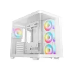 DeepCool CG530U 4F WH Curved Glass Dual-Chamber ATX Case, 4 ARGB Build-in Fans, 410mm GPU Support, 360mm Radiator Support, 45mm Cable Space, USB-C, High Airflow Showcase | WHITE - Image 11