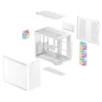 DeepCool CG530U 4F WH Curved Glass Dual-Chamber ATX Case, 4 ARGB Build-in Fans, 410mm GPU Support, 360mm Radiator Support, 45mm Cable Space, USB-C, High Airflow Showcase | WHITE - Image 18