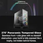 DeepCool CG580 4F V2 ATX Case with 270 Degree Tempered Glass, 4 ARGB Build-in Fans, 360mm Radiator Support, 410mm GPU Support, Type C, Single Chamber, 33mm Cable Management | BLACK - Image 2