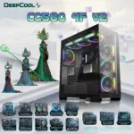 DeepCool CG580 4F V2 ATX Case with 270 Degree Tempered Glass, 4 ARGB Build-in Fans, 360mm Radiator Support, 410mm GPU Support, Type C, Single Chamber, 33mm Cable Management | BLACK