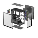 DeepCool CG580 4F V2 ATX Case with 270 Degree Tempered Glass, 4 ARGB Build-in Fans, 360mm Radiator Support, 410mm GPU Support, Type C, Single Chamber, 33mm Cable Management | BLACK - Image 20