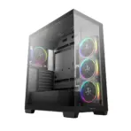 DeepCool CG580 4F V2 ATX Case with 270 Degree Tempered Glass, 4 ARGB Build-in Fans, 360mm Radiator Support, 410mm GPU Support, Type C, Single Chamber, 33mm Cable Management | BLACK - Image 9
