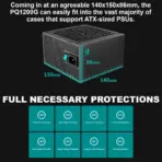 GamerStorm by DeepCool PQ1200G 1200W ATX 3.1 PCI-E 5.1 FULL-MODULAR Power Supply, 80 Plus Gold, 12V-2x6 600W GPU Ready, Japanese Capacitors, FDB Fan, Full Protections, 140mm Compact | BLACK - Image 5