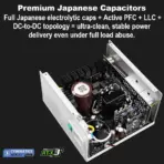 GamerStorm by DeepCool PQ1200G WH 1200W ATX 3.1 PCI-E 5.1 FULL-MODULAR Power Supply, 80 Plus Gold, 12V-2x6 600W GPU Ready, Japanese Capacitors, FDB Fan, Full Protections, 140mm Compact | WHITE - Image 3