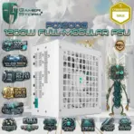 GamerStorm by DeepCool PQ1200G WH 1200W ATX 3.1 PCI-E 5.1 FULL-MODULAR Power Supply, 80 Plus Gold, 12V-2x6 600W GPU Ready, Japanese Capacitors, FDB Fan, Full Protections, 140mm Compact | WHITE