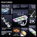 Jungle Leopard Chill Arc 360mm AIO Liquid Cooler with 6.67 Inch AMOLED Rotatable Display Hi-Res., 320W TDP Cooling, 360mm Radiator, USB Control Interface, for Intel & AMD | WHITE - Image 4