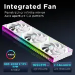 Jungle Leopard Chill Arc 360mm AIO Liquid Cooler with 6.67 Inch AMOLED Rotatable Display Hi-Res., 320W TDP Cooling, 360mm Radiator, USB Control Interface, for Intel & AMD | WHITE - Image 6