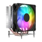 Power Train DL-130X RGB CPU Air Cooler with 4 Heatpipes, Copper Base, 2200RPM, 65CFM, Hydro Bearing, 22.5dBA Low Noise, Intel LGA1700 115X 1200, Compact 90mm RGB Fan | BLACK - Image 3