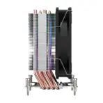Power Train DL-130X RGB CPU Air Cooler with 4 Heatpipes, Copper Base, 2200RPM, 65CFM, Hydro Bearing, 22.5dBA Low Noise, Intel LGA1700 115X 1200, Compact 90mm RGB Fan | BLACK - Image 4