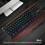 Bajeal K100 Black 87-Key Mechanical Gaming Keyboard Red Switch Full RGB Backlight Metal Panel Anti-Ghosting USB Wired Compact Layout Ergonomic Design For Windows PC Gamers - Image 2