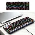 Bajeal K100 Black 87-Key Mechanical Gaming Keyboard Red Switch Full RGB Backlight Metal Panel Anti-Ghosting USB Wired Compact Layout Ergonomic Design For Windows PC Gamers - Image 4