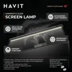 HAVIT GAMENOTE SL001 Screen Lamp With Asymmetric Light, RA≥97 Color Rendering, 5 Color Temperatures, 3 Brightness Levels, 48 LEDs, USB 5V Power, Memory Function. - Image 2