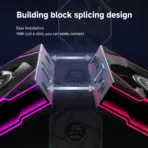 Jungle Leopard Interstellar V4 3-Pack 120mm ARGB Case Fans with LCD Core , 4-Pin PWM, Infinity Mirror, Daisy Chain, 61.54CFM, 29dBA, 600–2100RPM | BLACK ~ FORWARD  - Image 5