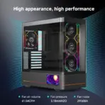 Jungle Leopard Interstellar V4 3-Pack 120mm ARGB Case Fans with LCD Core , 4-Pin PWM, Infinity Mirror, Daisy Chain, 61.54CFM, 29dBA, 600–2100RPM | BLACK ~ FORWARD  - Image 6