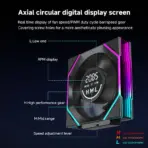 Jungle Leopard Interstellar V4 3-Pack 120mm ARGB Case Fans with LCD Core , 4-Pin PWM, Infinity Mirror, Daisy Chain, 61.54CFM, 29dBA, 600–2100RPM | BLACK ~ FORWARD  - Image 7