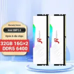 KINGBANK Soarblade RGB 32GB DDR5 Kit 6400MT/s (2×16GB) U-DIMM Memory, CL32, 1.4V, XMP 3.0, AMD EXPO, SK Hynix, 2mm Aluminum Heatsink | WHITE ~ K5.01.FLM5FD9301 - Image 3