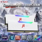 KINGBANK Soarblade RGB 32GB DDR5 Kit 6400MT/s (2×16GB) U-DIMM Memory, CL32, 1.4V, XMP 3.0, AMD EXPO, SK Hynix, 2mm Aluminum Heatsink | WHITE ~ K5.01.FLM5FD9301