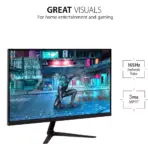 BUEROTIKA B27M2 27-Inch Full HD IPS Gaming Monitor, 165Hz, 3ms, 98% sRGB, 16.7M Colors, 300cd/m² Brightness, DP, Dual HDMI, Audio Out, Dual 2W Speakers | BLACK  - Image 6