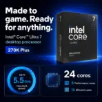 Intel Core Ultra 7 270K Plus Desktop Processor, 24 Cores, Up To 5.5GHz, 36MB Cache, DDR5-7200, Intel AI Boost, PCIe 5.0, LGA1851, Unlocked | TRAY ● NO BOX - Image 2