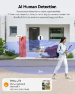 IMOU Doorbell 3 Kit 2K+ 4MP Panoramic Battery Video Doorbell With 5000mAh Battery, 180° × 180° Fisheye View, AI Human and Loitering Detection, Two-Way Talk, Chime and 512GB Storage - Image 2