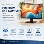 MSI PRO MP243L E14 23.8-Inch FHD 144Hz IPS Business Monitor, 1ms MPRT, HDR Ready, AMD FreeSync, PerfectEdge, EyesErgo, HDMI, VGA, VESA Mount & MSI Power Link - Image 4