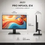 MSI PRO MP243L E14 23.8-Inch FHD 144Hz IPS Business Monitor, 1ms MPRT, HDR Ready, AMD FreeSync, PerfectEdge, EyesErgo, HDMI, VGA, VESA Mount & MSI Power Link - Image 11