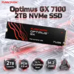 SanDisk Optimus GX 7100 2TB PCIe 4.0 x4 NVMe 2.0 M.2 2280 SSD, Up to 7,250/6,900MB/s, No Heatsink – SDSP71200TAN-000E0