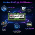 KingBank KDSN 32GB DDR5-5600 CL45 SO-DIMM Laptop Memory  1.1V – Samsung-Chip Module for Intel and AMD Systems, Single 32GB Upgrade | K5.01.FN05DE4002 - Image 4